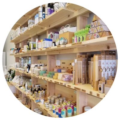 Fillgood store in Berkley, CA showing MABLE products on shelf at a zero-waste store and refill store