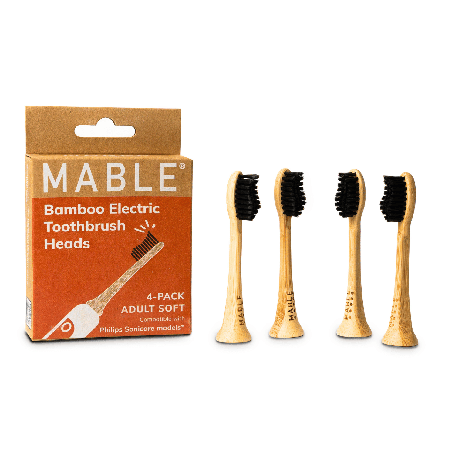 Bamboo electric toothbrush heads compatible with Sonicare toothbrush models, friendly toothbrush heads