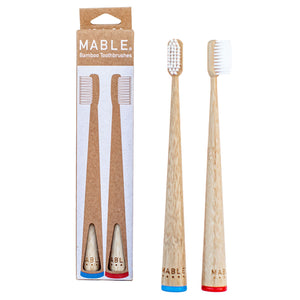 MABLE Two Pack: bamboo toothbrush pack of our elegant, ergonomic, self-standing bamboo toothbrushes.