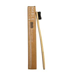 MABLE Basics, MABLE bamboo Toothbrush with castor oil bristles and a compostable bamboo base, plastic toothbrush alternative, affordable bamboo toothbrush, bamboo toothbrushes