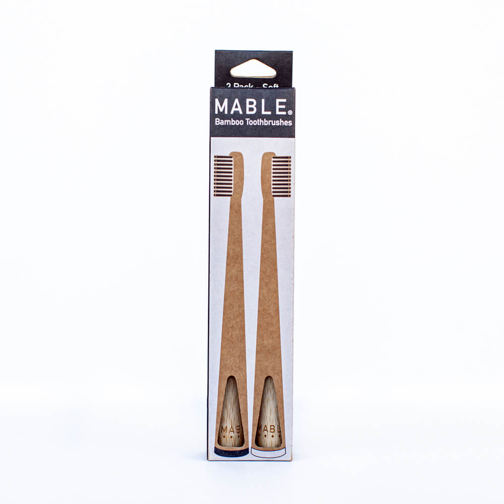 Mable Two pack, Mable bamboo toothbrush, charcoal toothbrush, two pack charcoal toothbrush, two pack toothbrush, two pack bamboo toothbrush, mable two pack bamboo toothbrush, toothbrush packs, bamboo toothbrush packs, black and white toothbrush
