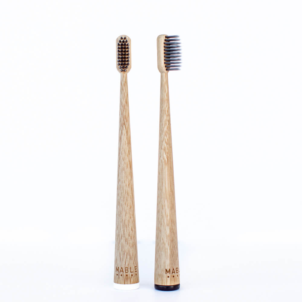 Mable Two pack, Mable bamboo toothbrush, charcoal toothbrush, two pack charcoal toothbrush, two pack toothbrush, two pack bamboo toothbrush, mable two pack bamboo toothbrush, toothbrush packs, bamboo toothbrush packs, black and white toothbrush